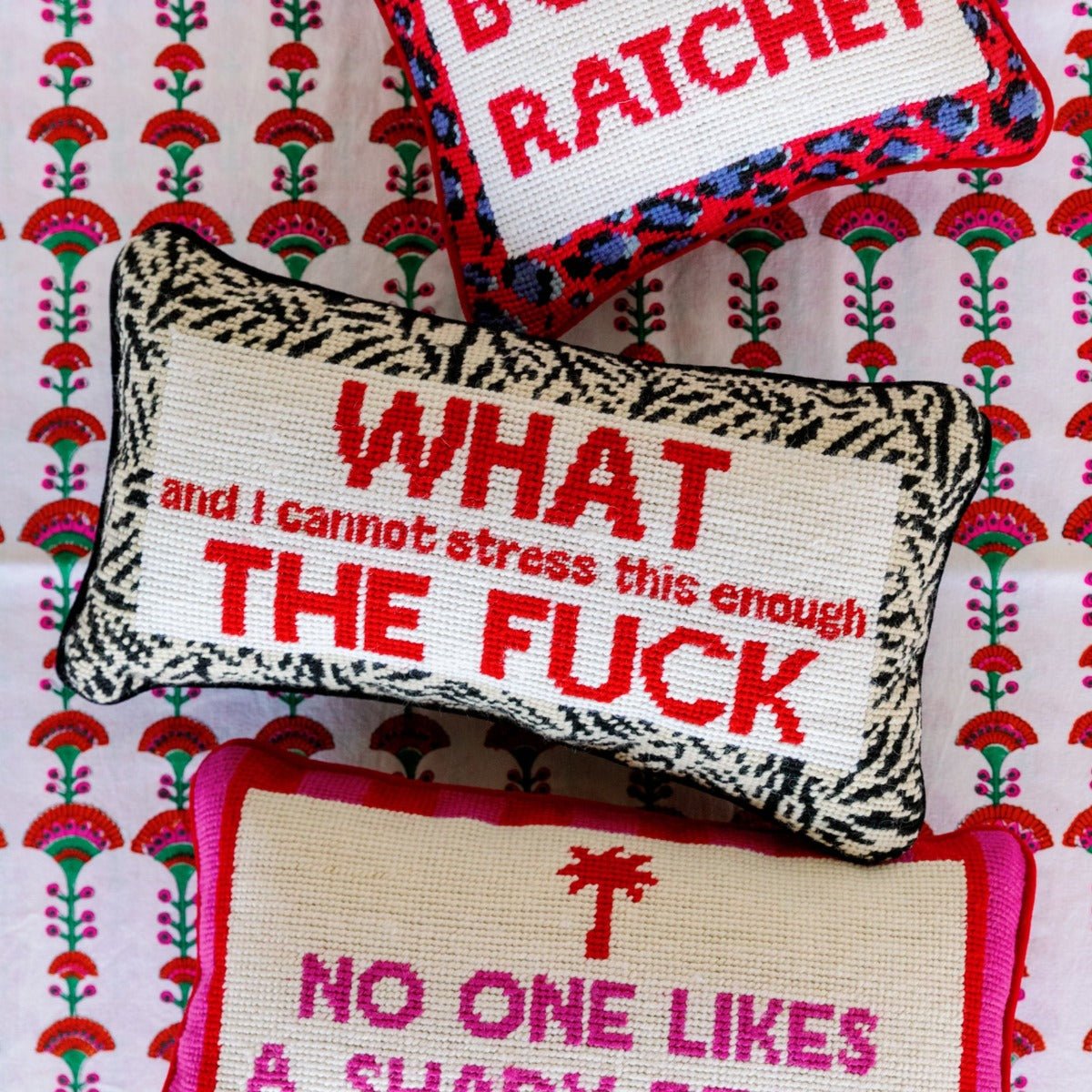 WTF Needlepoint Pillow - UntamedEgo LLC.