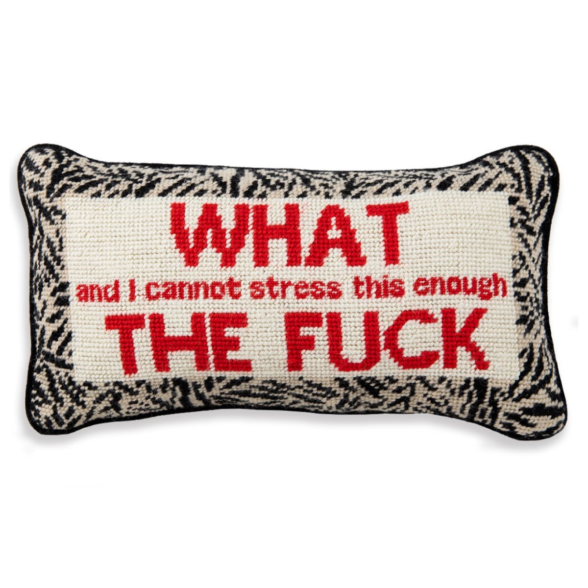 WTF Needlepoint Pillow - UntamedEgo LLC.