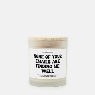 None Of Your Emails Are Finding Me Well Frosted Glass Jar Candle