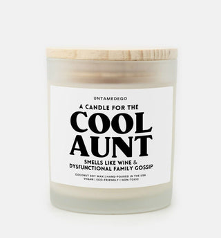 A Candle For The Cool Aunt Frosted Jar Glass Candle - UntamedEgo LLC.
