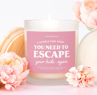 A Candle For When You Need To Escape Your Kids Again Frosted Glass Jar Candle - UntamedEgo LLC.