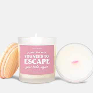 A Candle For When You Need To Escape Your Kids Again Frosted Glass Jar Candle - UntamedEgo LLC.