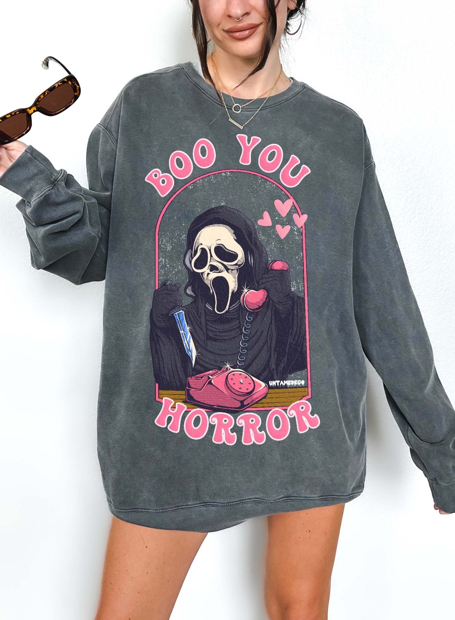 Boo You Horror Ghost Face Crew Sweatshirt - UntamedEgo LLC.