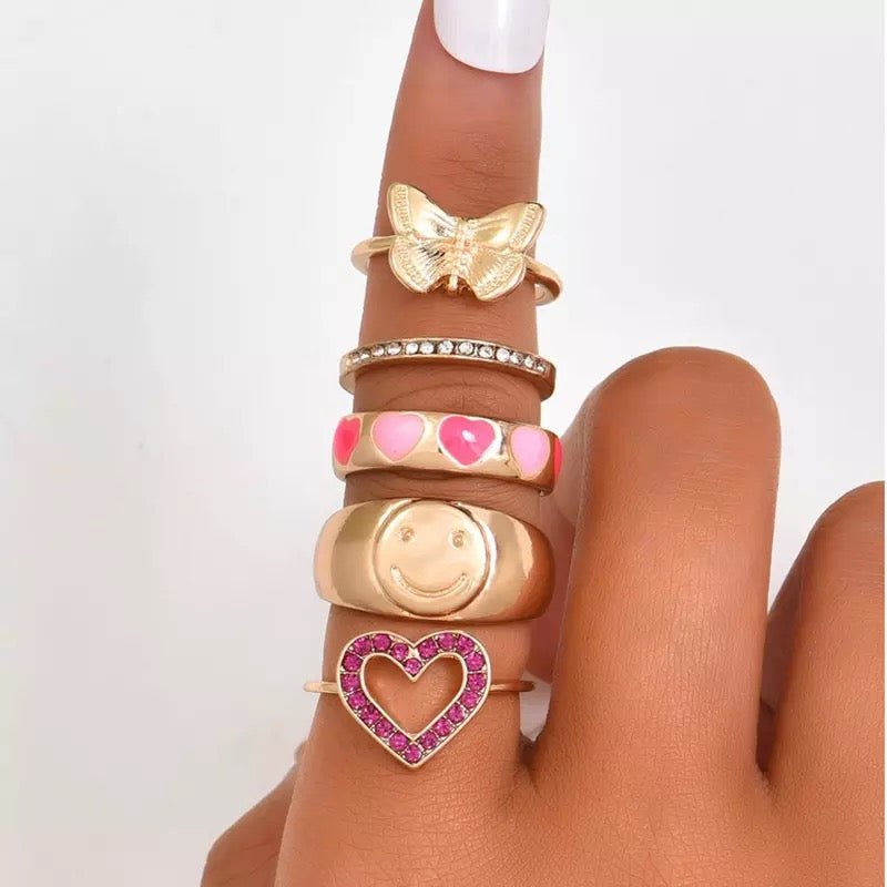 Butterly Smile Yin & Yang Ring Stacking Set - UntamedEgo LLC.