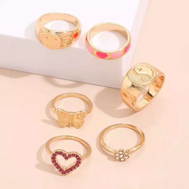 Butterly Smile Yin & Yang Ring Stacking Set - UntamedEgo LLC.