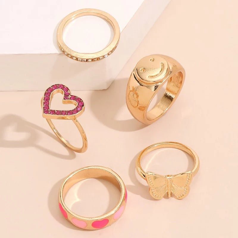 Butterly Smile Yin & Yang Ring Stacking Set - UntamedEgo LLC.