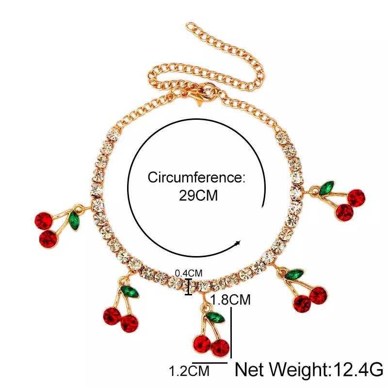 Cherry Fetish Diamond Link Bracelet - UntamedEgo LLC.