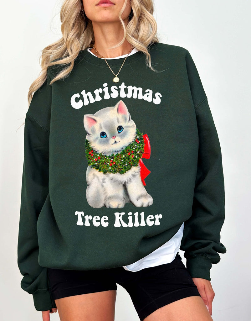 Christmas Tree Killer Crew Christmas Sweatshirt - UntamedEgo LLC.