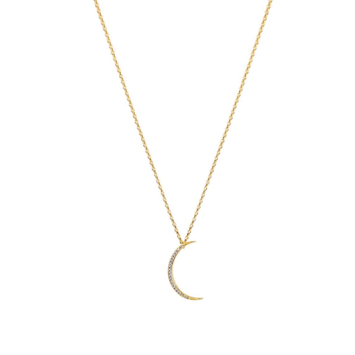 Crescent Diamond Gold Dipped Necklace - UntamedEgo LLC.