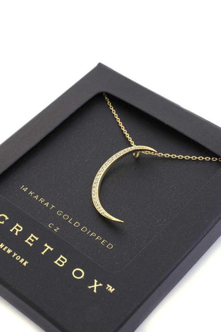 Crescent Diamond Gold Dipped Necklace - UntamedEgo LLC.