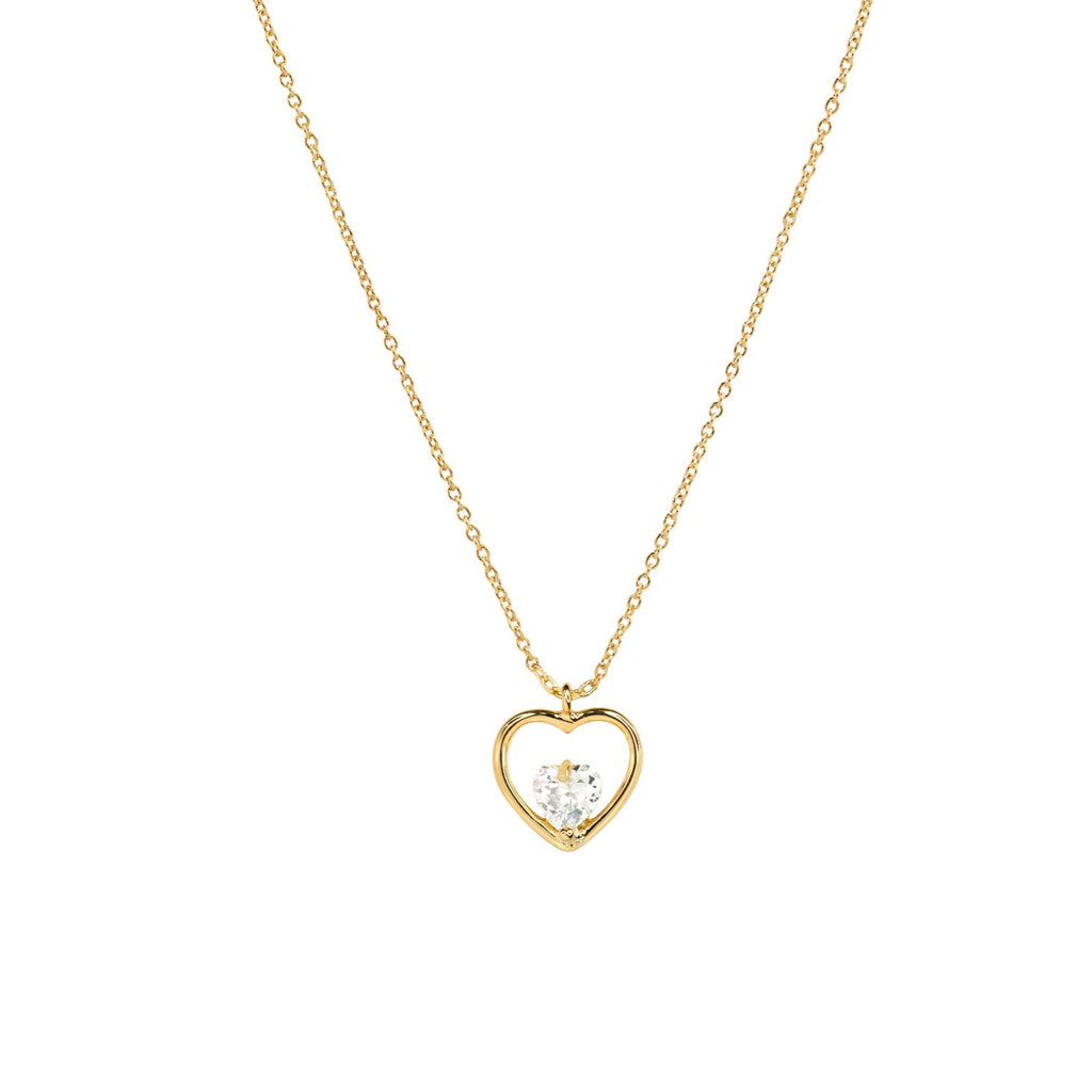 Cubic Bling Heart Gold Dipped Necklace - UntamedEgo LLC.