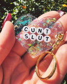 Cunt Slut Glitter Moon Keychain - UntamedEgo LLC.