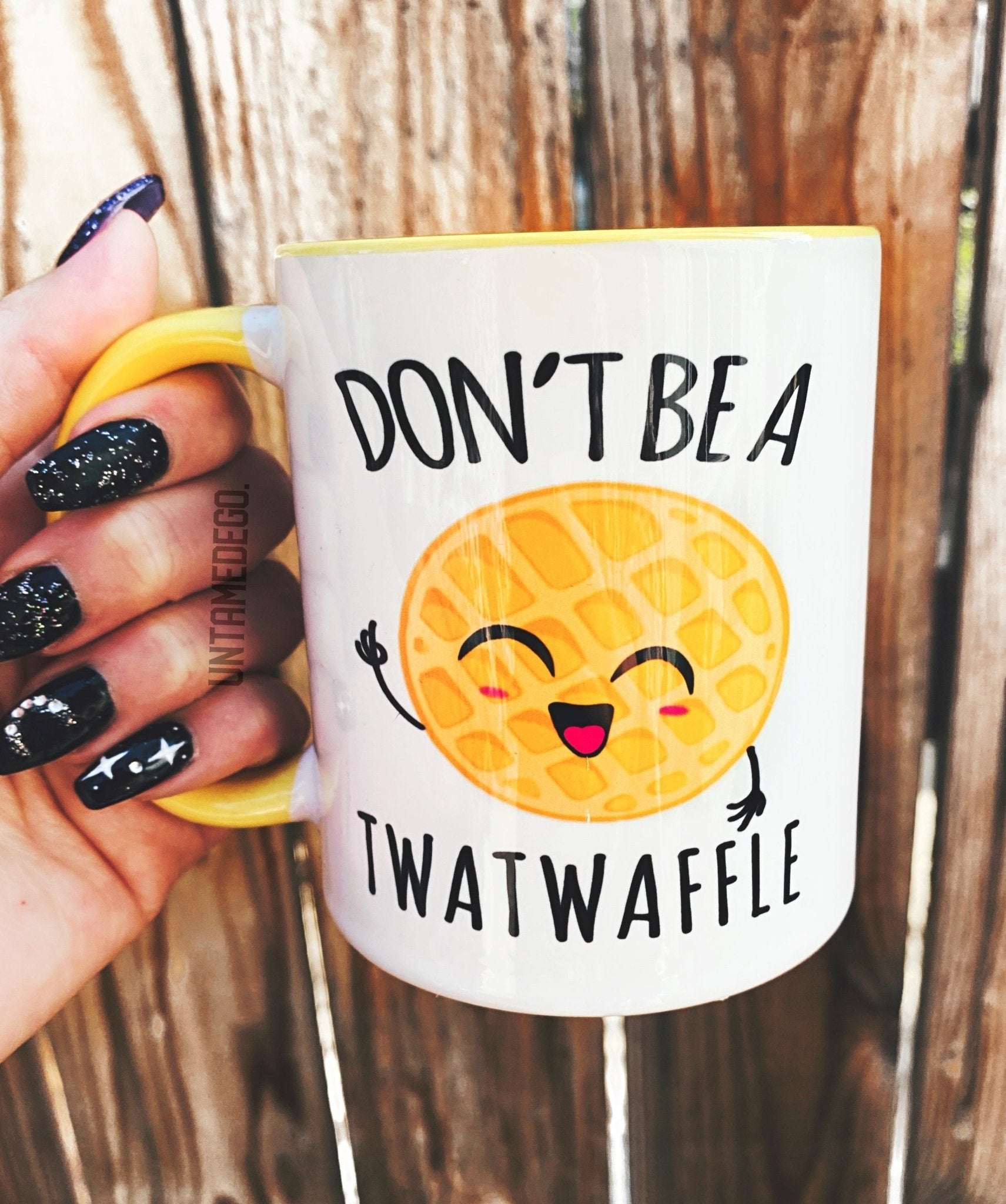 Don't Be A Twatwaffle Mug 11 oz. (Yellow + White) - UntamedEgo LLC.