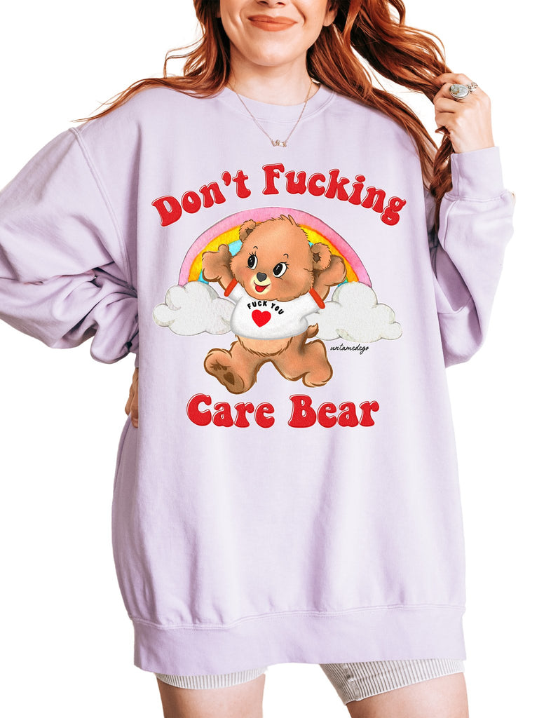 Don't F*cking Care Bear Crew Sweatshirt - UntamedEgo LLC.