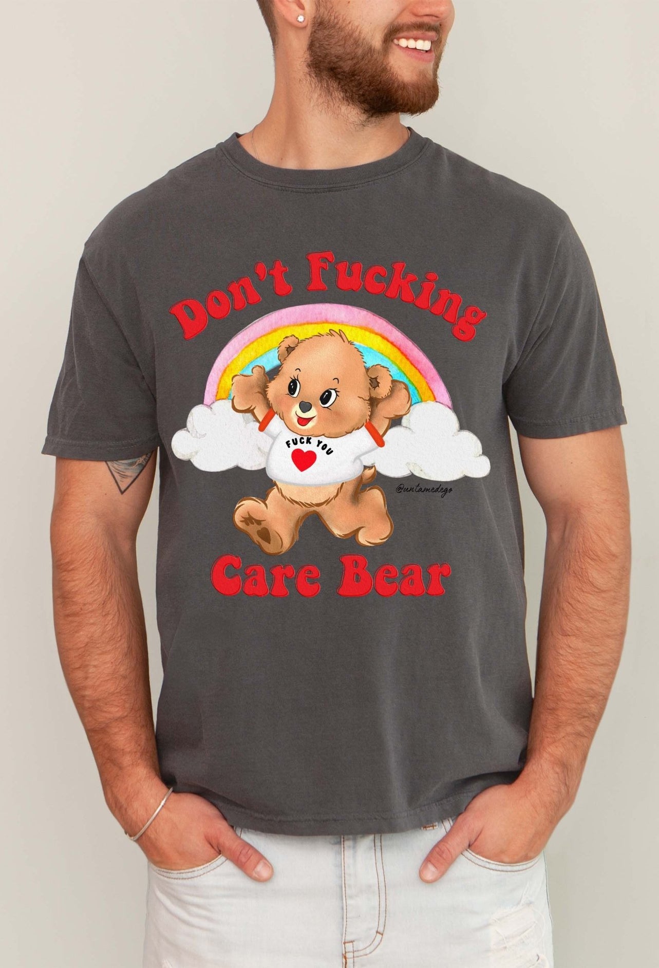 Don't F*cking Care Bear Exclusive Men's Tee - UntamedEgo LLC.