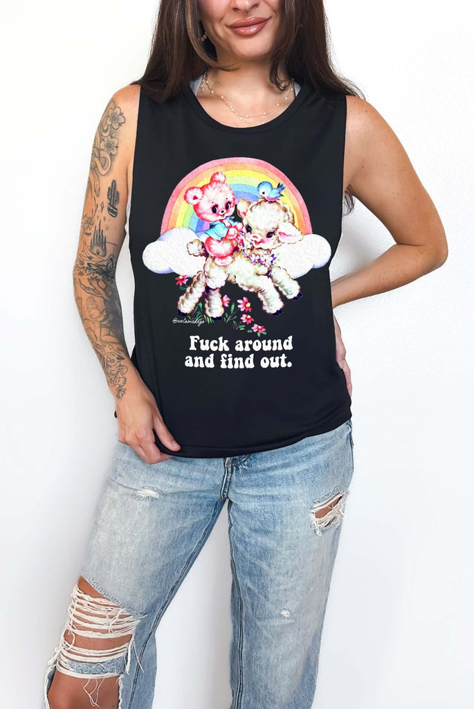F*ck Around And Find Out Women's Muscle Tank - UntamedEgo LLC.