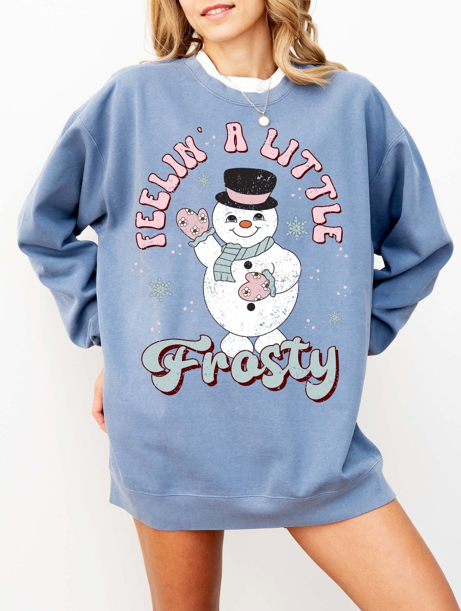 Feelin A Little Frosty Crew Christmas Sweatshirt - UntamedEgo LLC.