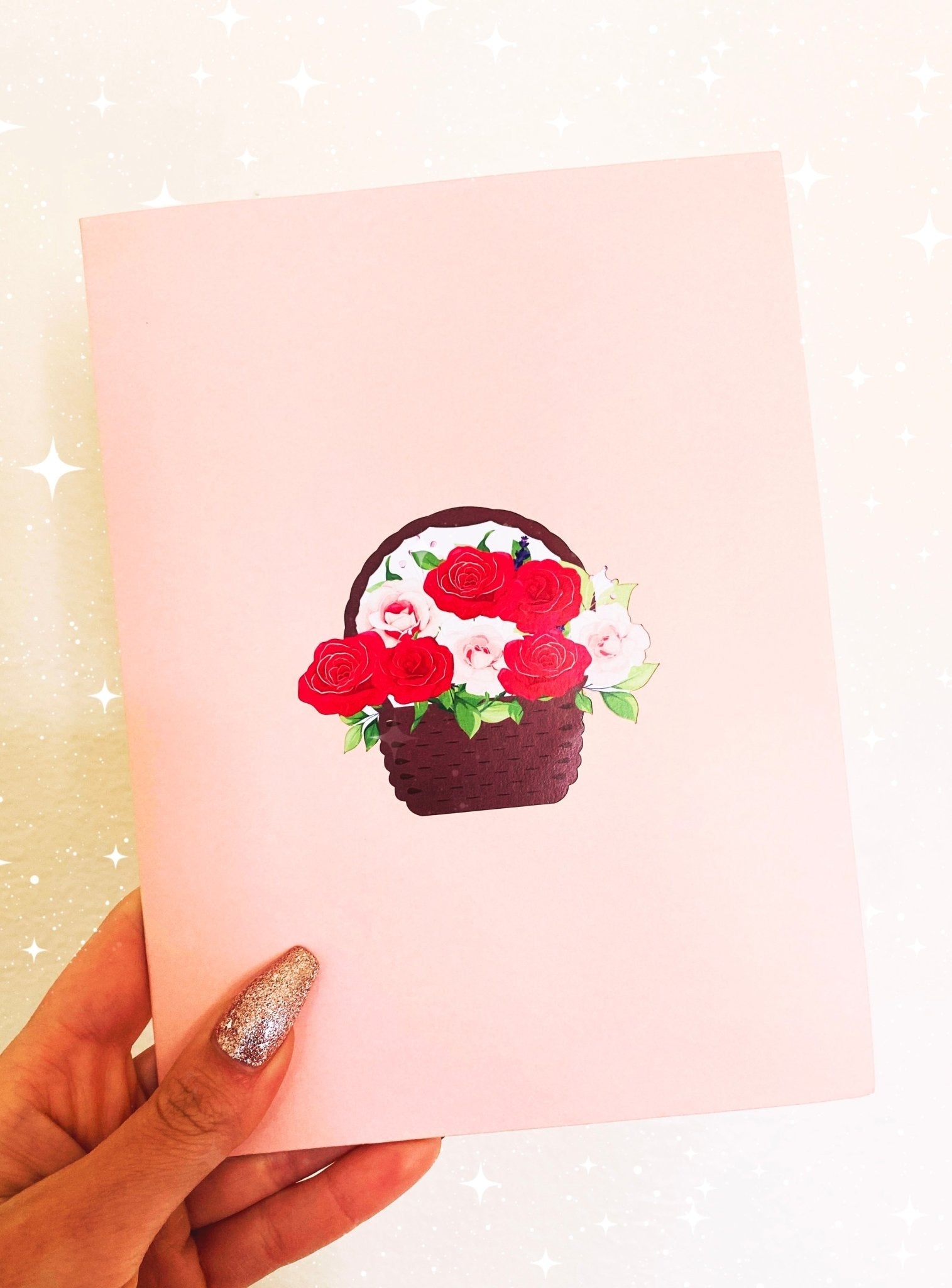 Flower Basket Pop Up Greeting Card - UntamedEgo LLC.