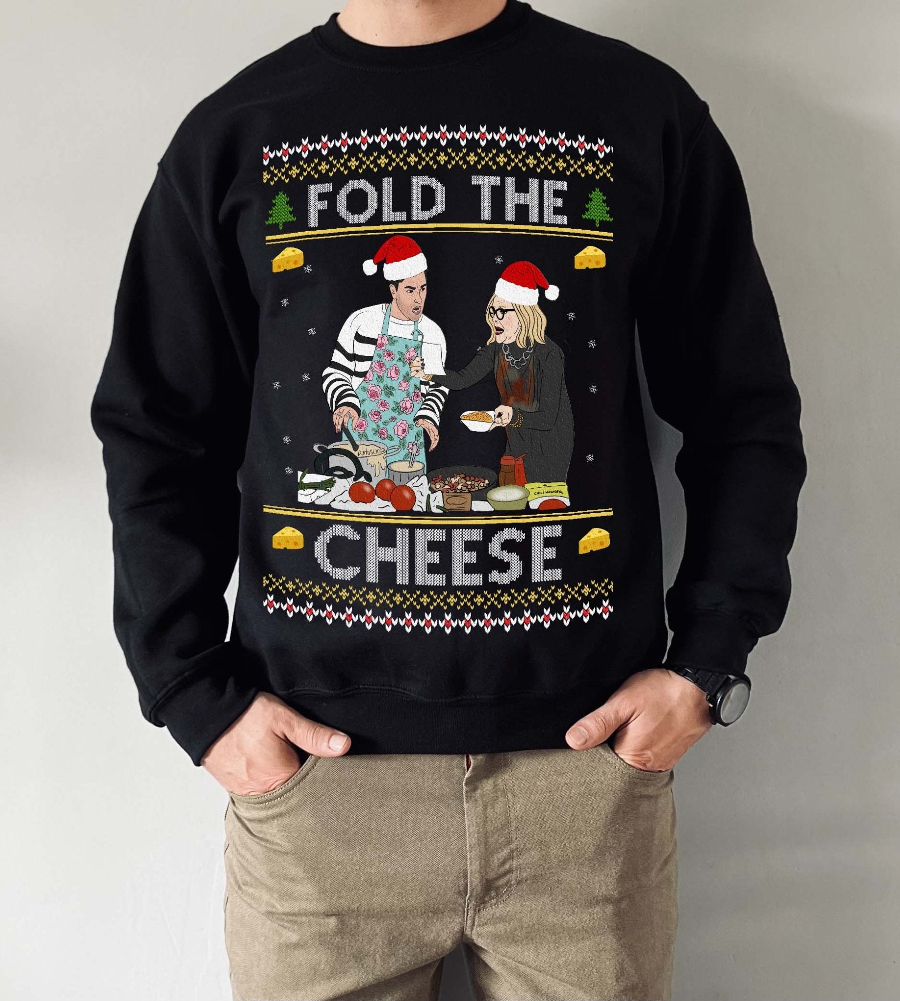 Fold The Cheese Unisex Christmas Sweatshirt - UntamedEgo LLC.
