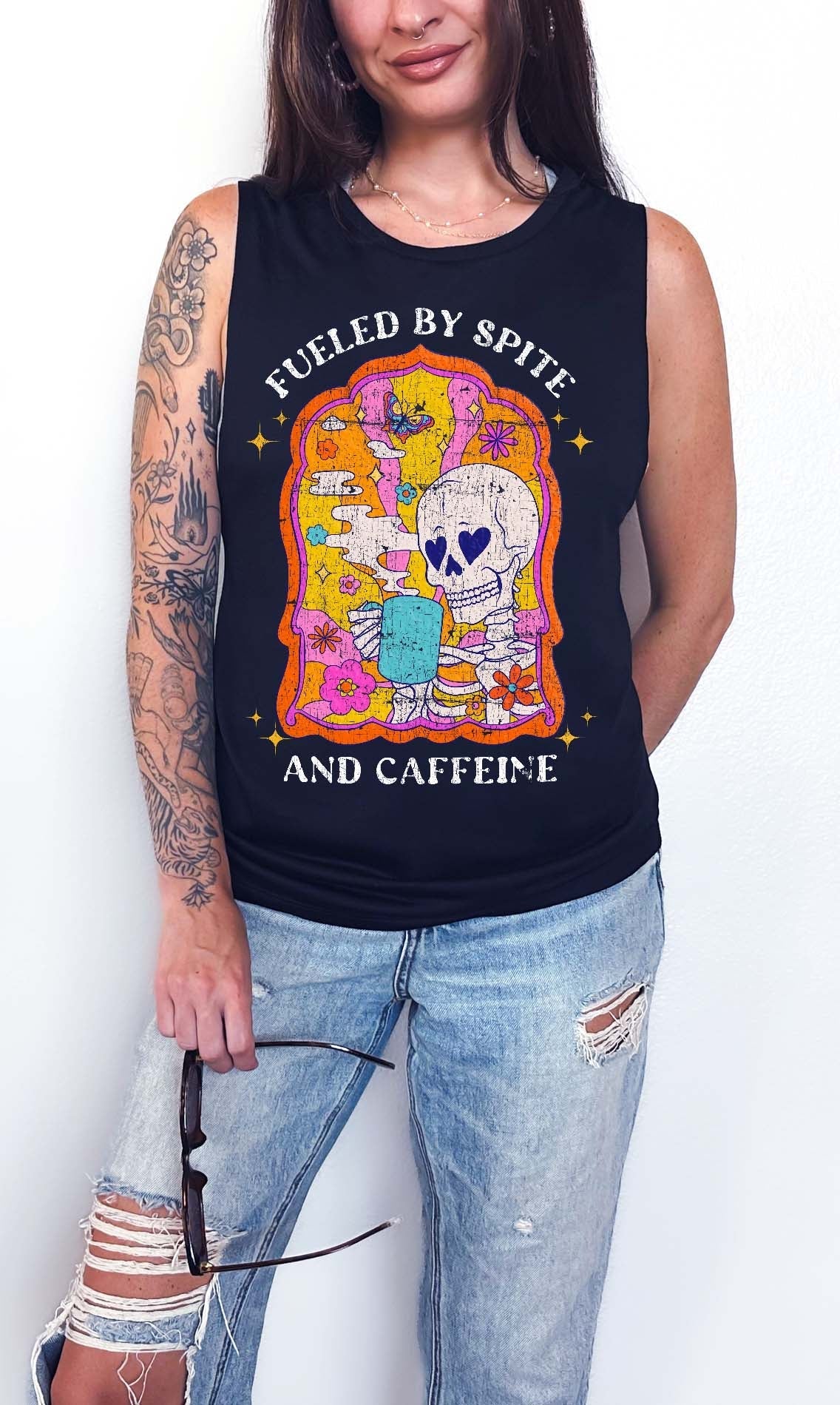 Fueled By Spite And Caffeine Muscle Tank - UntamedEgo LLC.