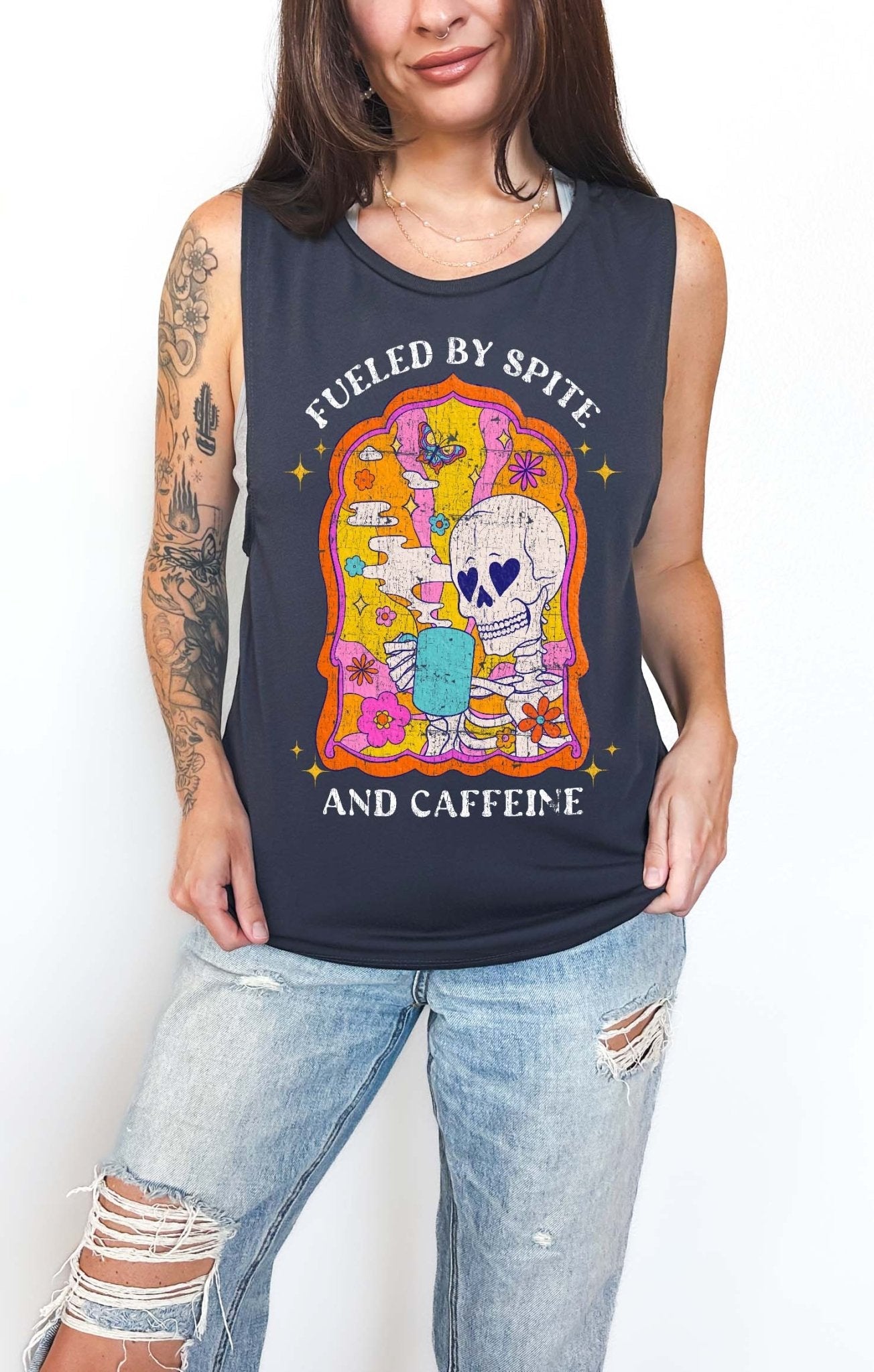 Fueled By Spite And Caffeine Muscle Tank - UntamedEgo LLC.