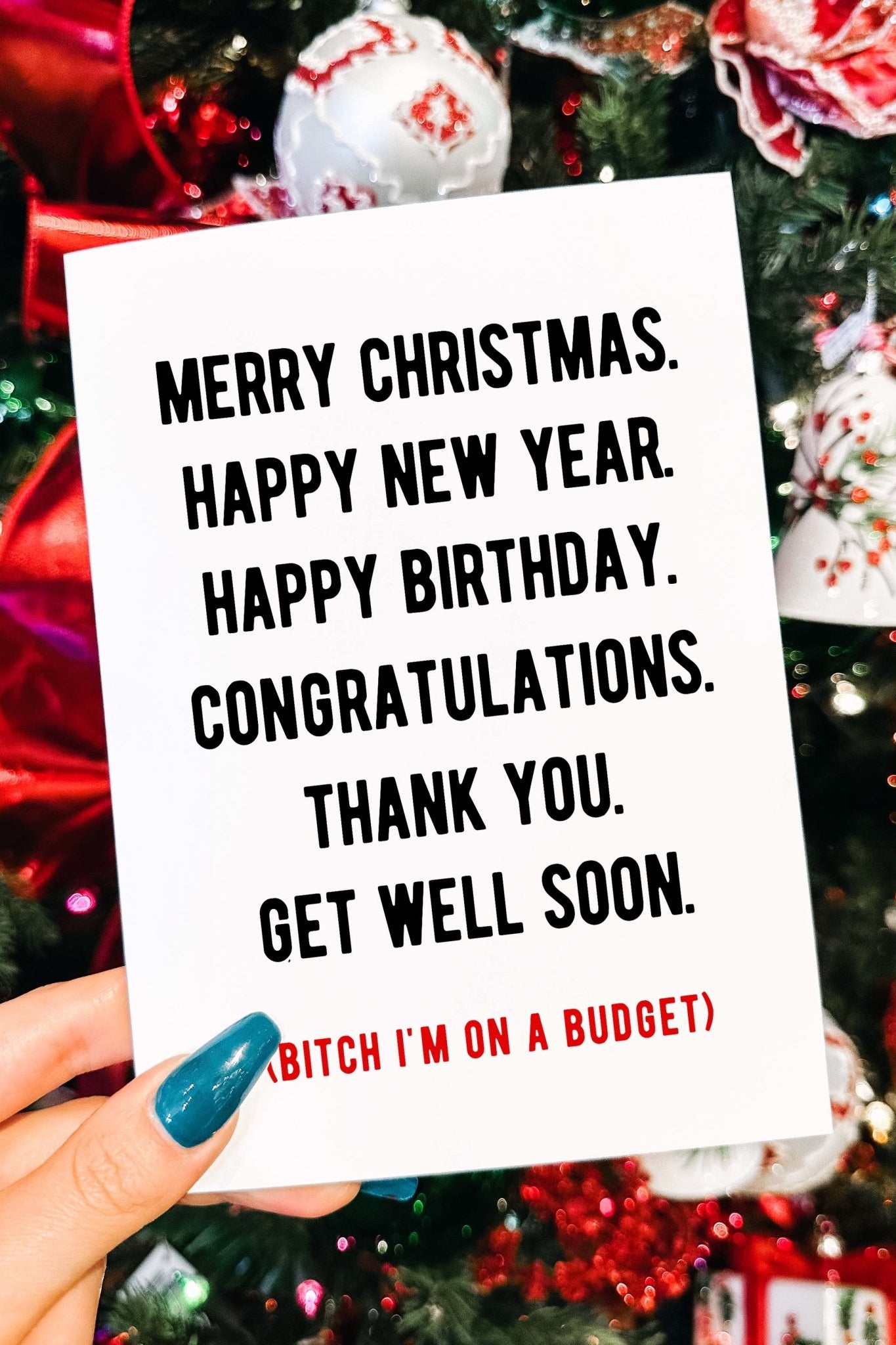 Funny Budget Christmas Greeting Card - UntamedEgo LLC.