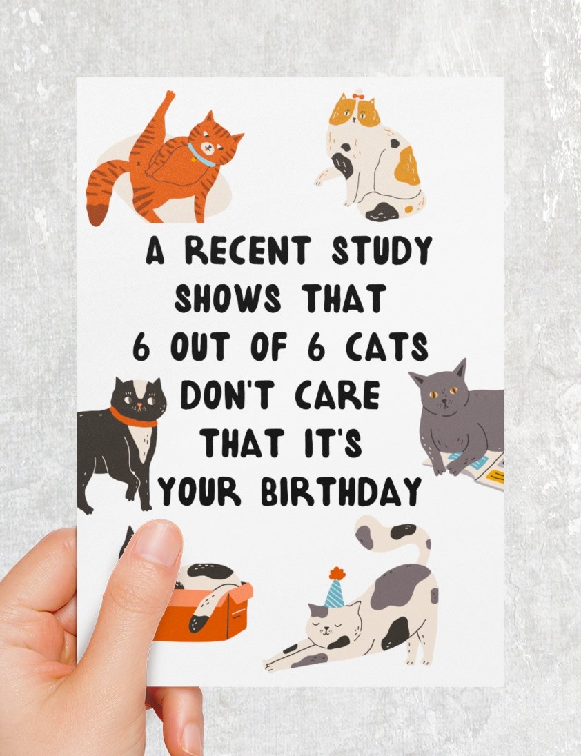 Funny Cats Birthday Card - UntamedEgo LLC.
