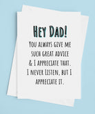 Funny Dad Appreciation Card - UntamedEgo LLC.