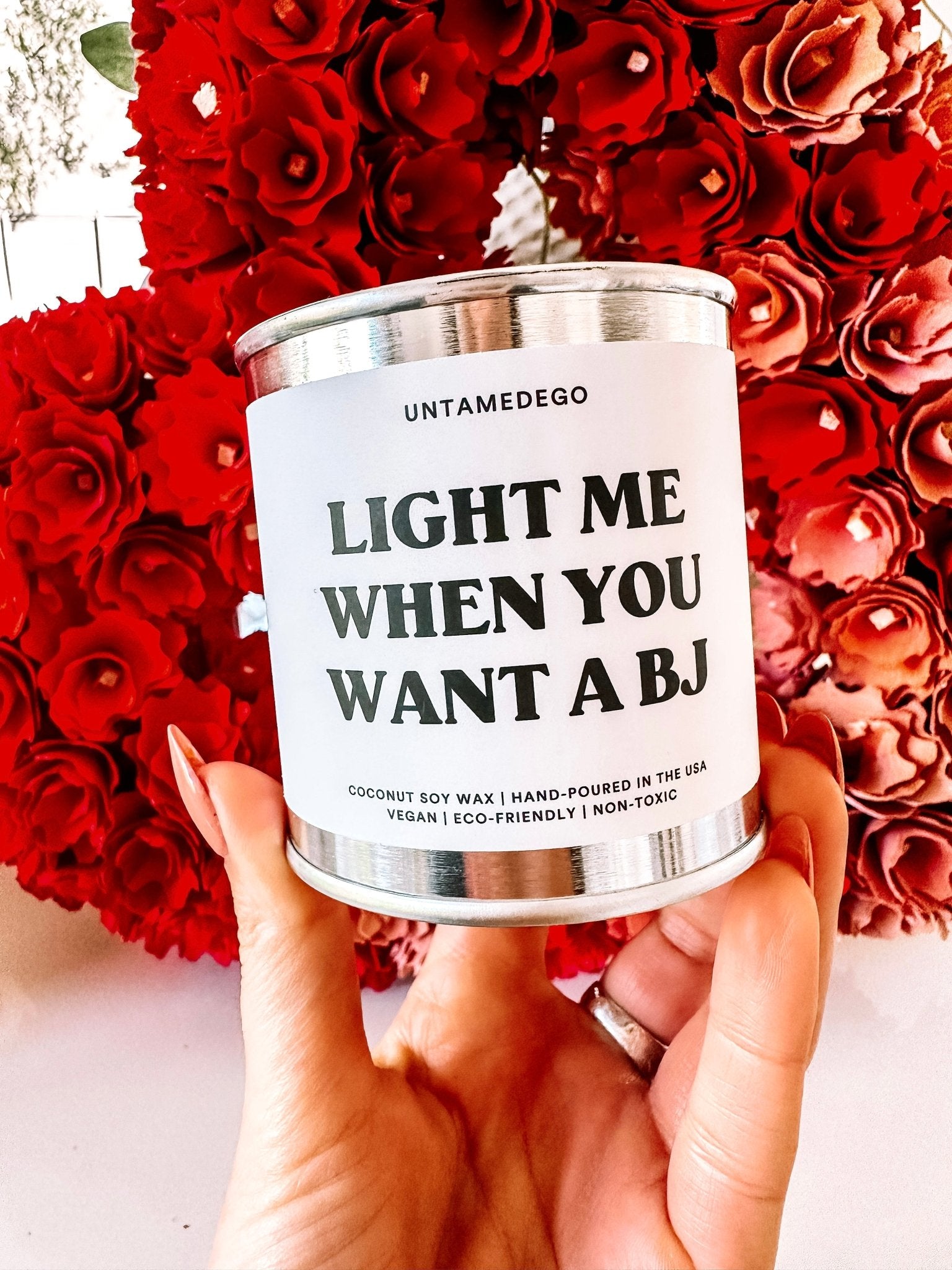 Gag Candle- Light Me When You Want A Bj- Wickless 8oz Paint Can Candle - UntamedEgo LLC.