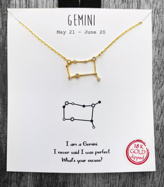 Gemini Constellation Star Charm Necklace - UntamedEgo LLC.