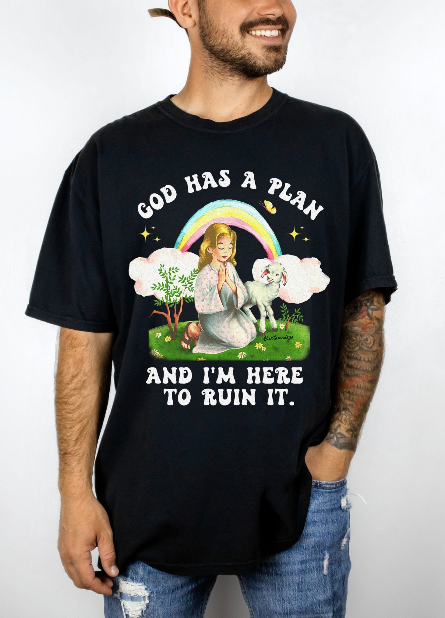 God Has A Plan And I'm Here To Ruin It Mens Tee - UntamedEgo LLC.