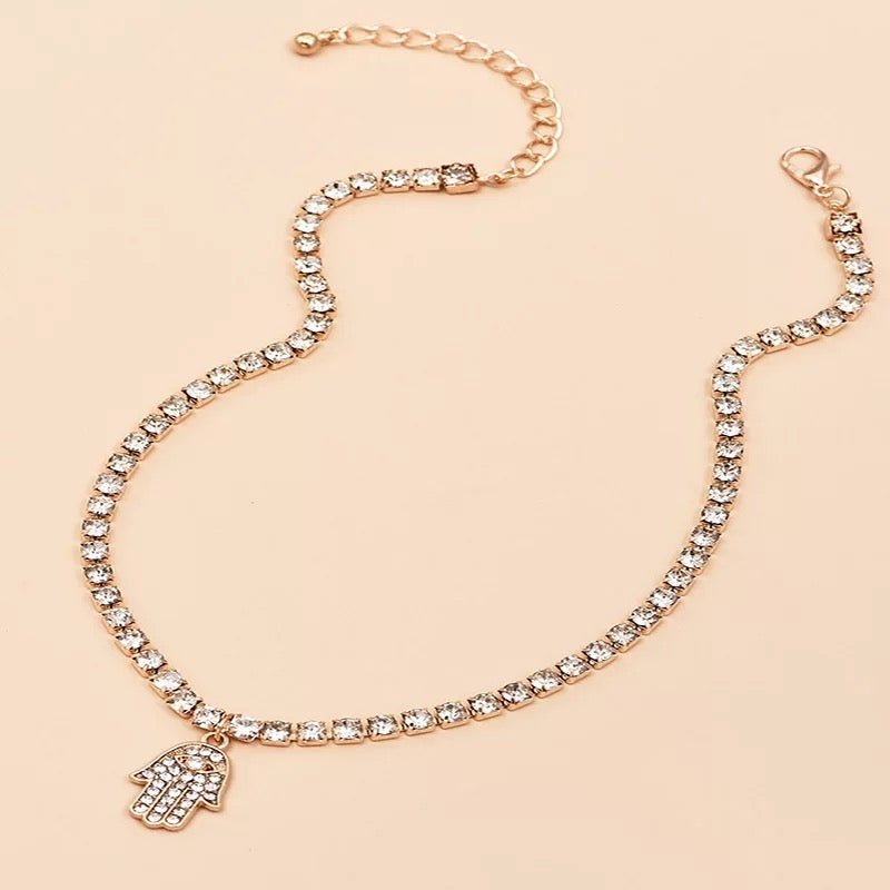 Hamsa Crystal Pendant Necklace - UntamedEgo LLC.