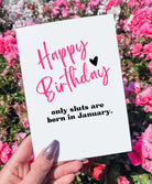 Happy Birthday Only Sluts Are Born in January Greeting Carrd - UntamedEgo LLC.