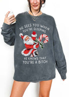 He Sees You When You're Sleeping Christmas Crew Sweatshirt - UntamedEgo LLC.