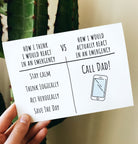 How I Would React In An Emergency Dad Card - UntamedEgo LLC.