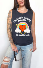 I Believe In Holding Grudges I'll Heal In Hell Unisex Muscle Tank - UntamedEgo LLC.