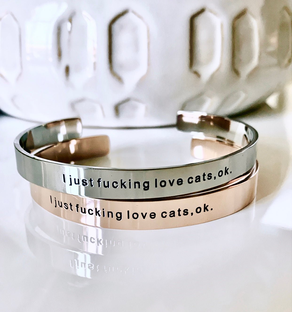 I just Fucking Love Cats, Ok Bracelet Cuff - UntamedEgo LLC.