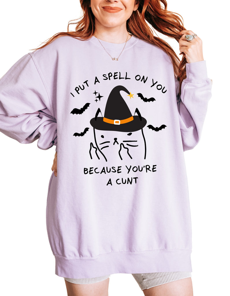 I Put A Spell On You Mean Kitty Crew Sweatshirt - UntamedEgo LLC.