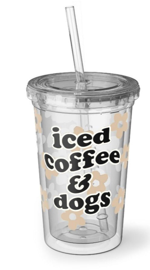 Iced Coffee And Dogs Acrylic Tumbler - UntamedEgo LLC.
