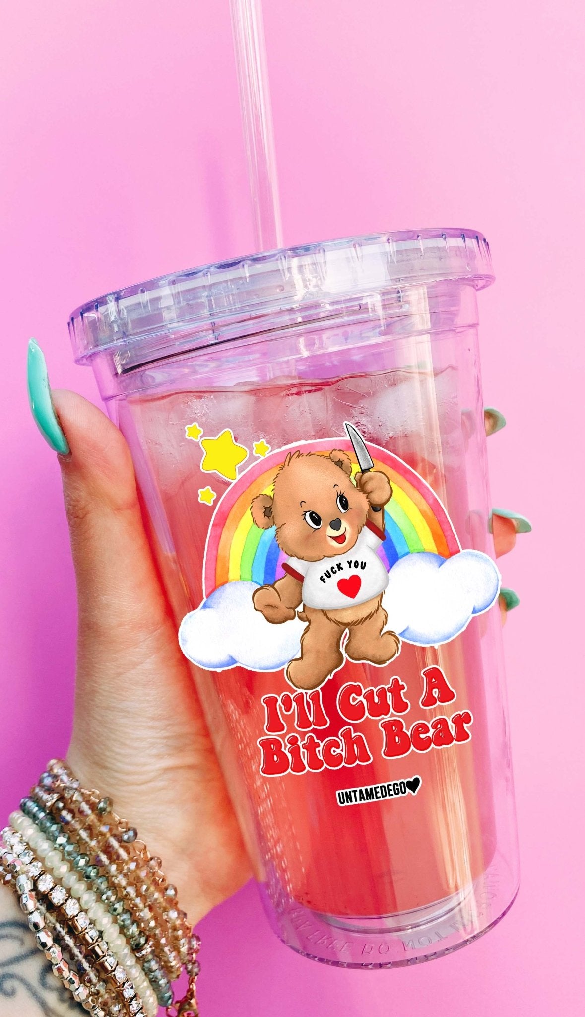 I'll Cut A Bitch Bear Acrylic Tumbler - UntamedEgo LLC.