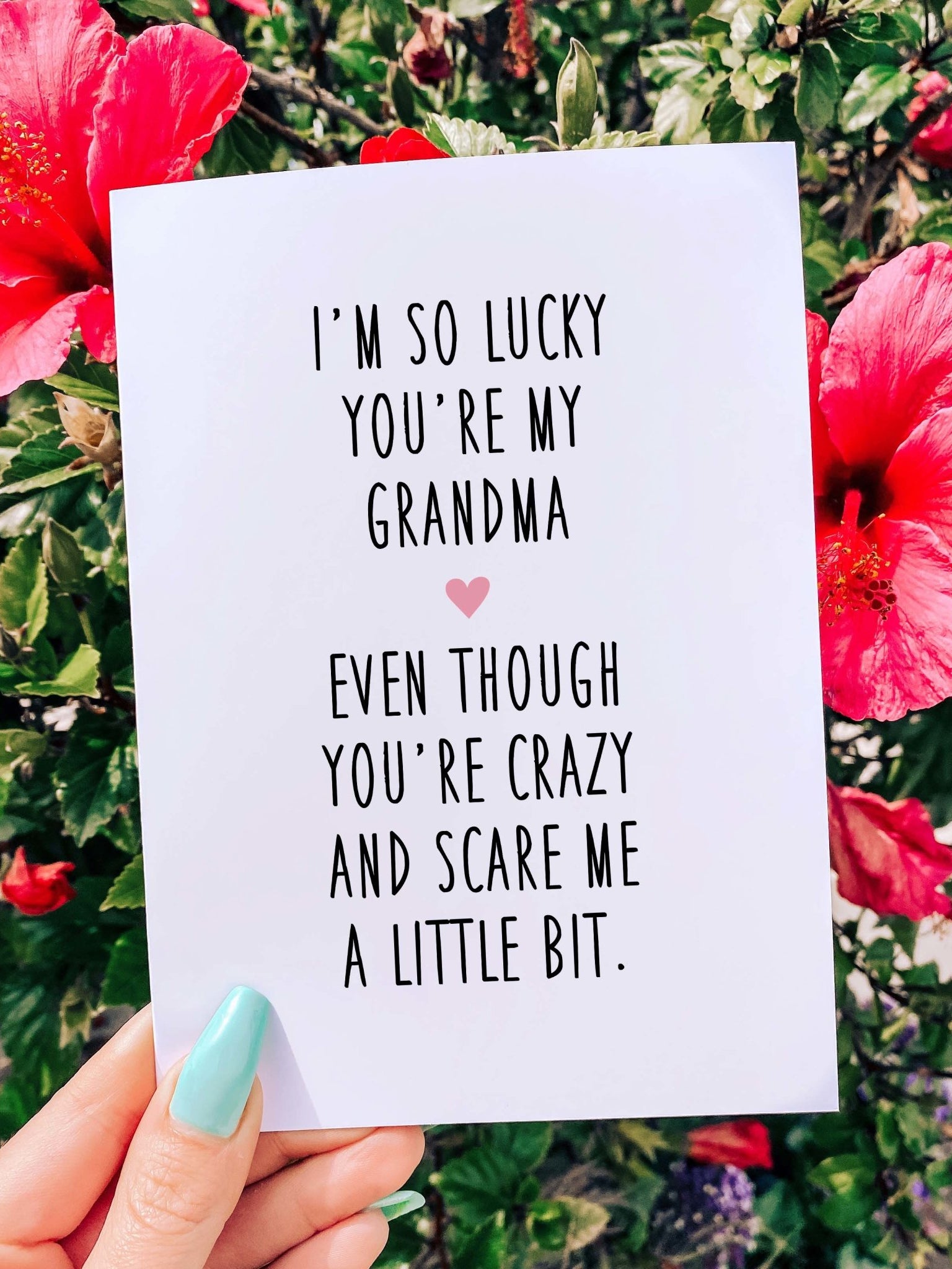 I'm So Lucky You Are My Grandma Funny Mother's Day Card - UntamedEgo LLC.