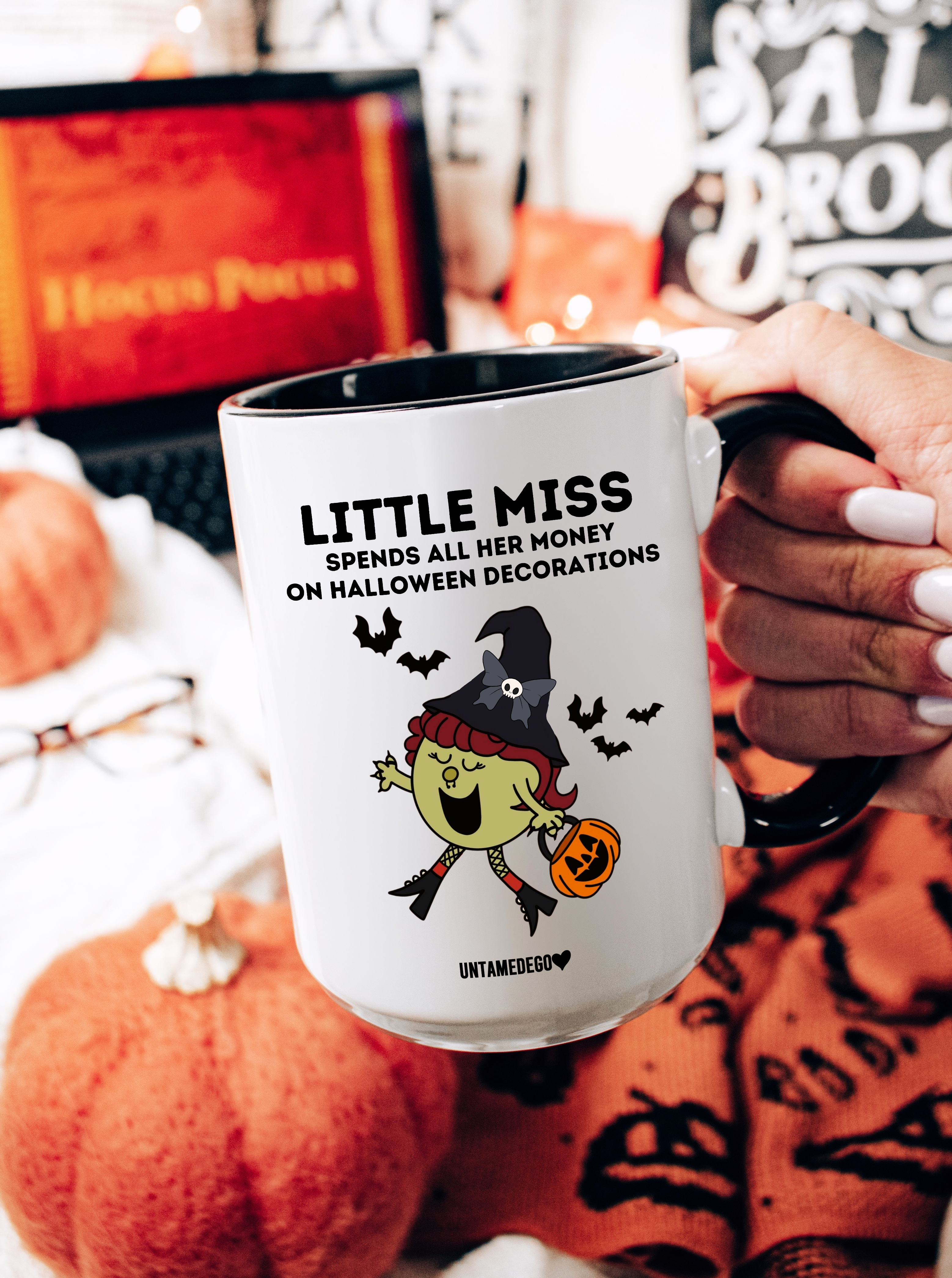Little Miss Spends All Her Money On Halloween Decorations Mug - UntamedEgo LLC.