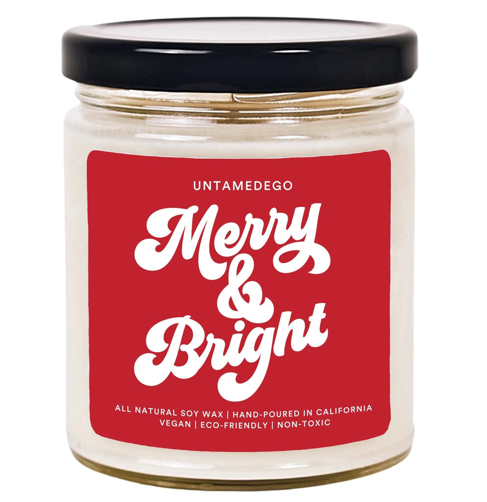 Merry & Bright Hand Poured Candle - UntamedEgo LLC.