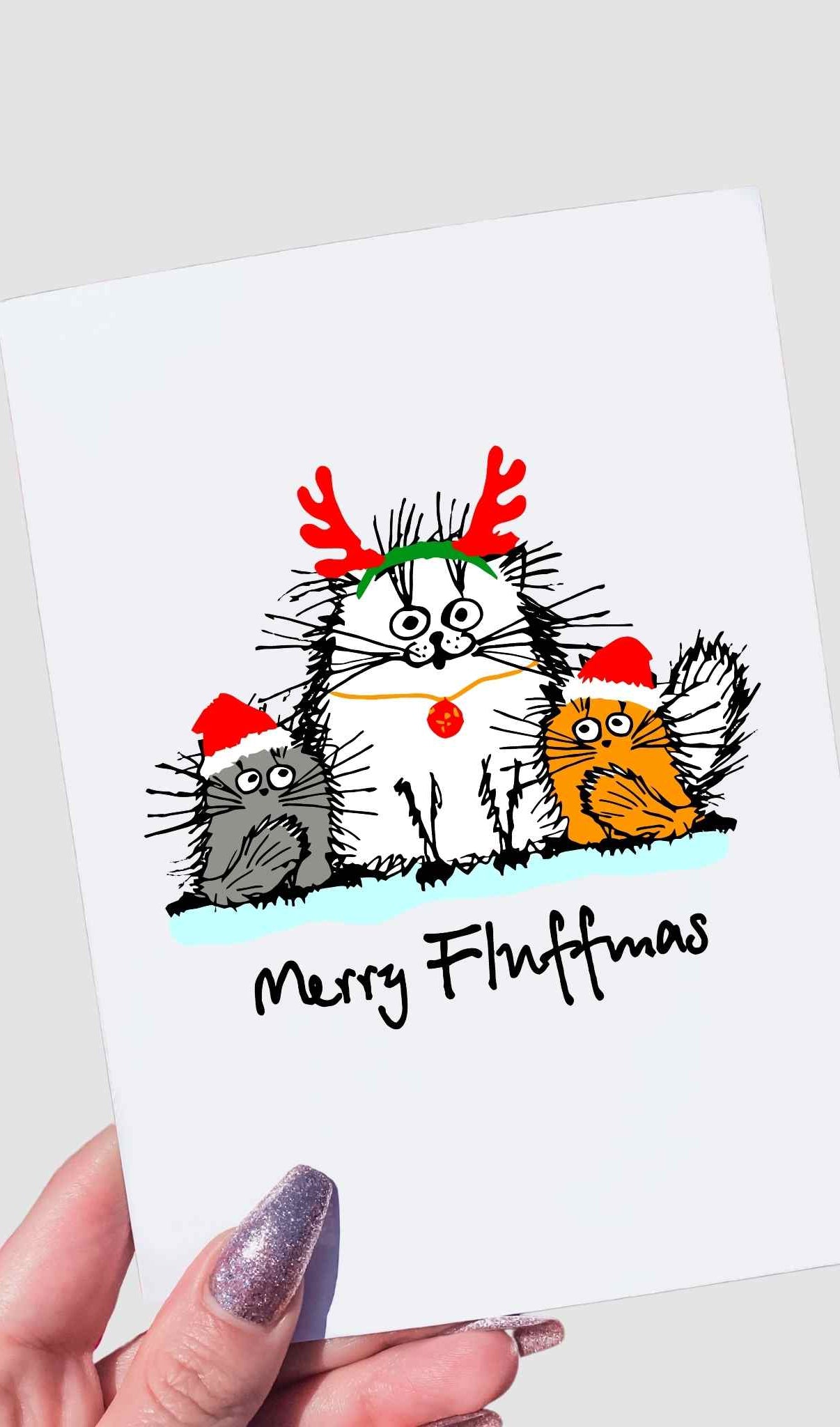 Merry Fluffmas Greeting card - UntamedEgo LLC.
