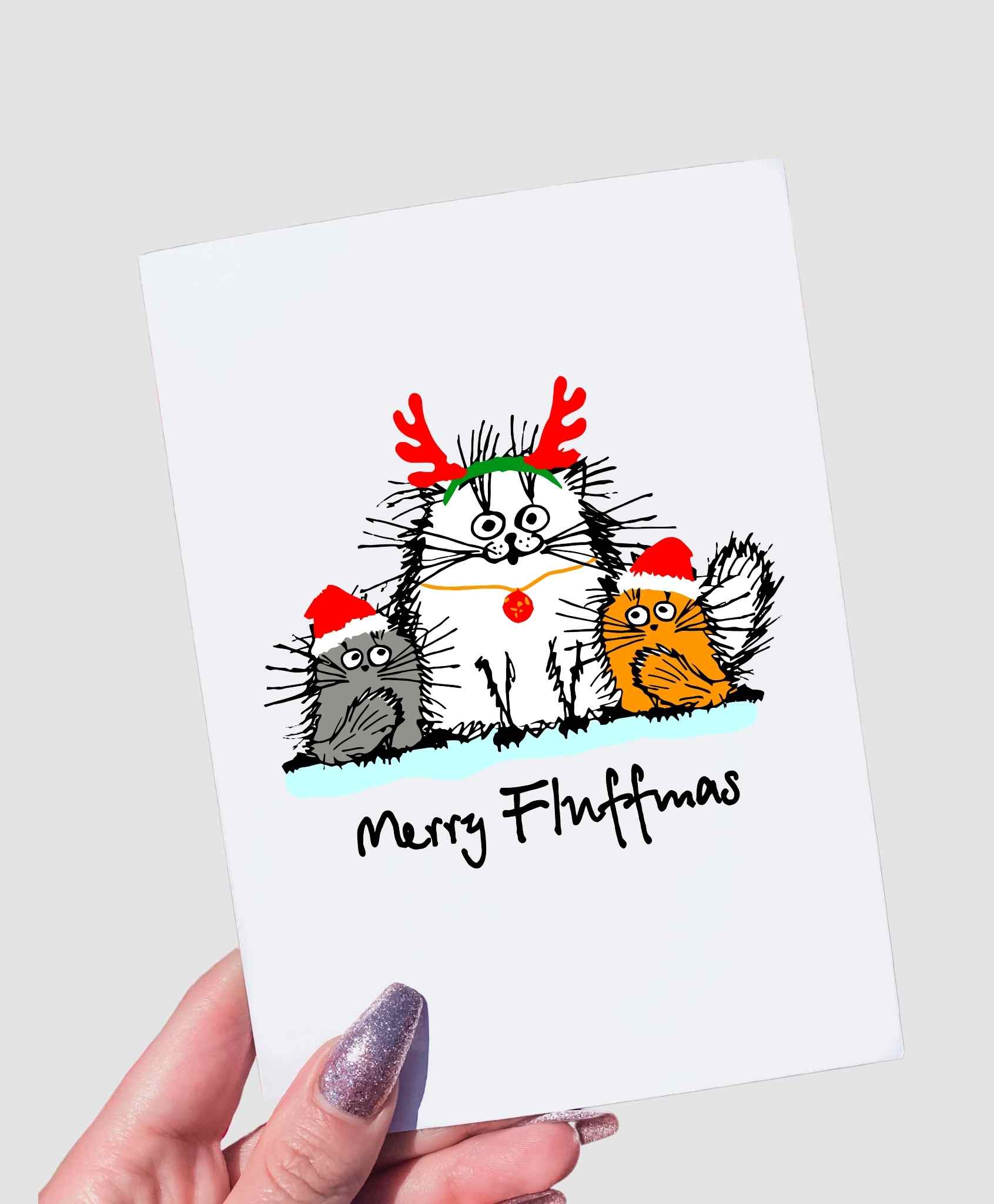 Merry Fluffmas Greeting card - UntamedEgo LLC.