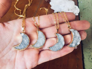 Moon Pendant Quartz stone Necklace - UntamedEgo LLC.