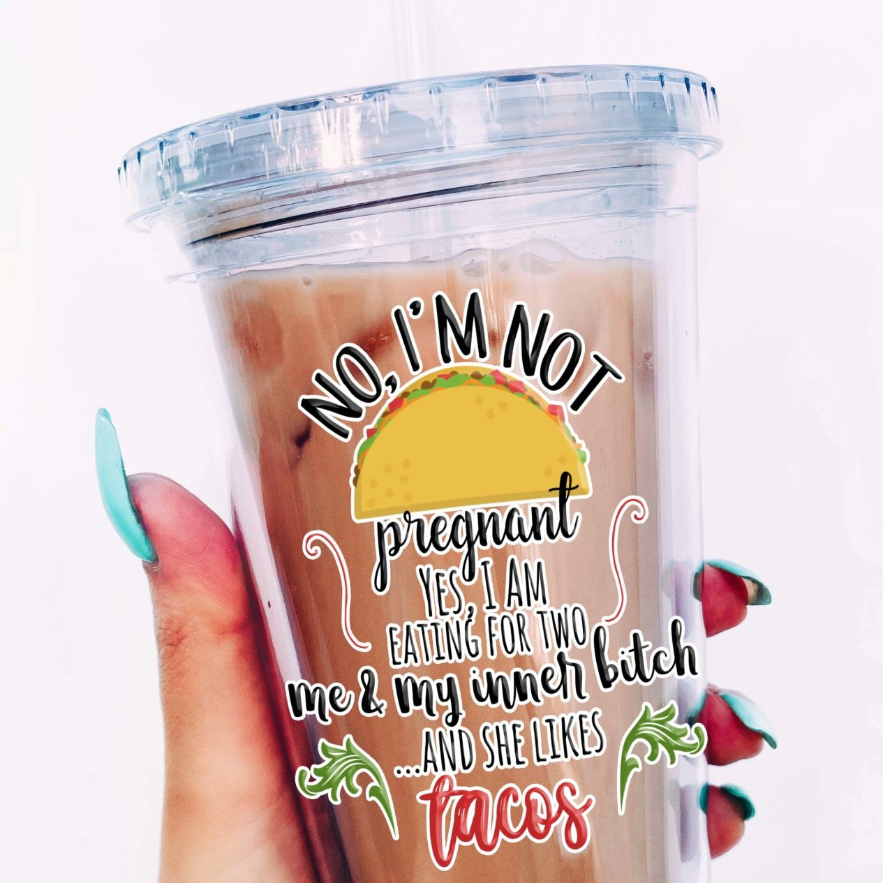 No I'm Not Pregnant Yes I Am Eating For Two Me & My Inner Bitch 15oz Mug - UntamedEgo LLC.