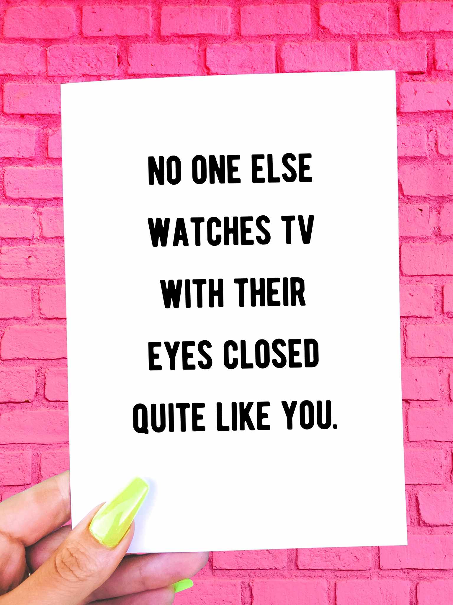 No One Else Watches TV With Their Eyes Closed Quiet Like You Father's Day Card - UntamedEgo LLC.