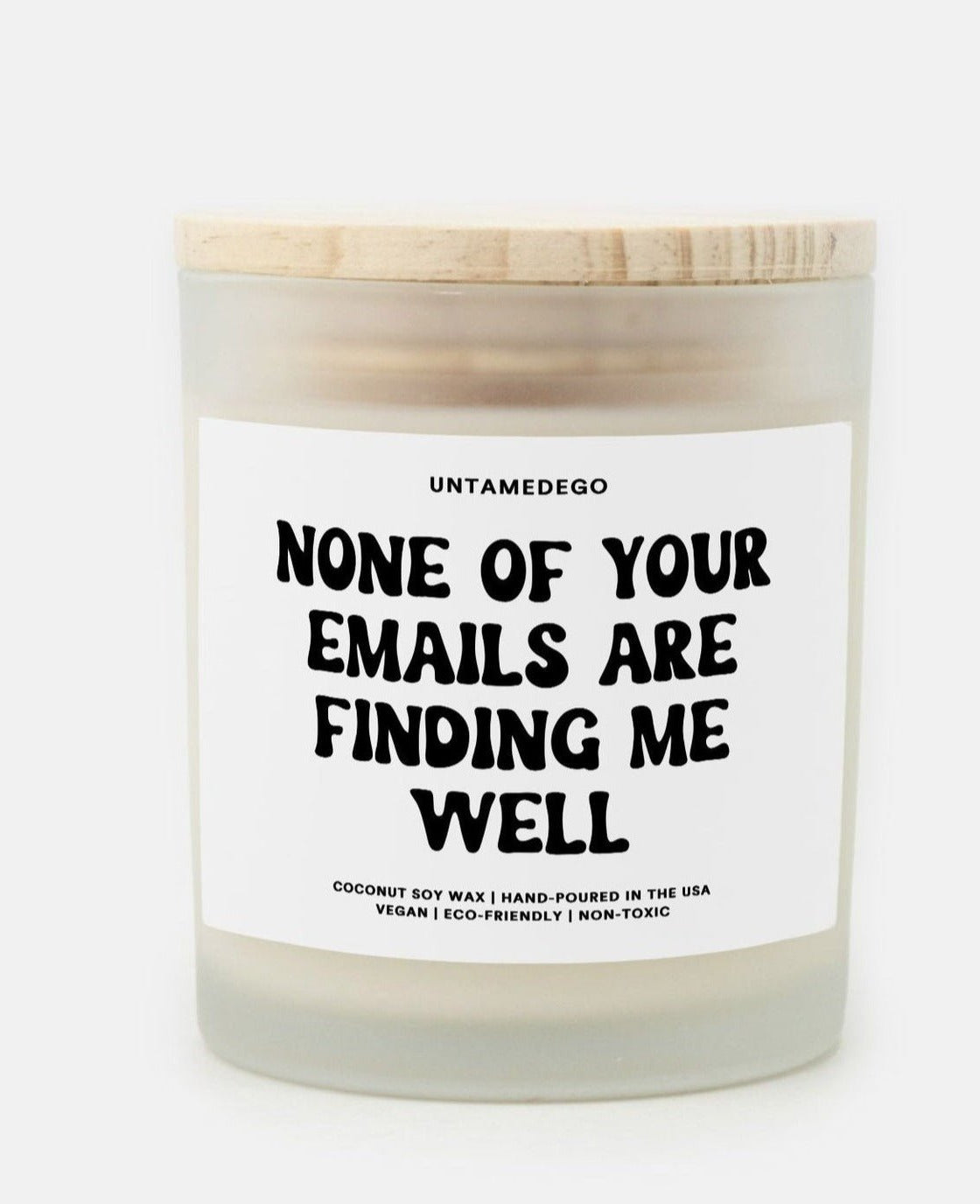 None Of Your Emails Are Finding Me Well Frosted Glass Jar Candle - UntamedEgo LLC.