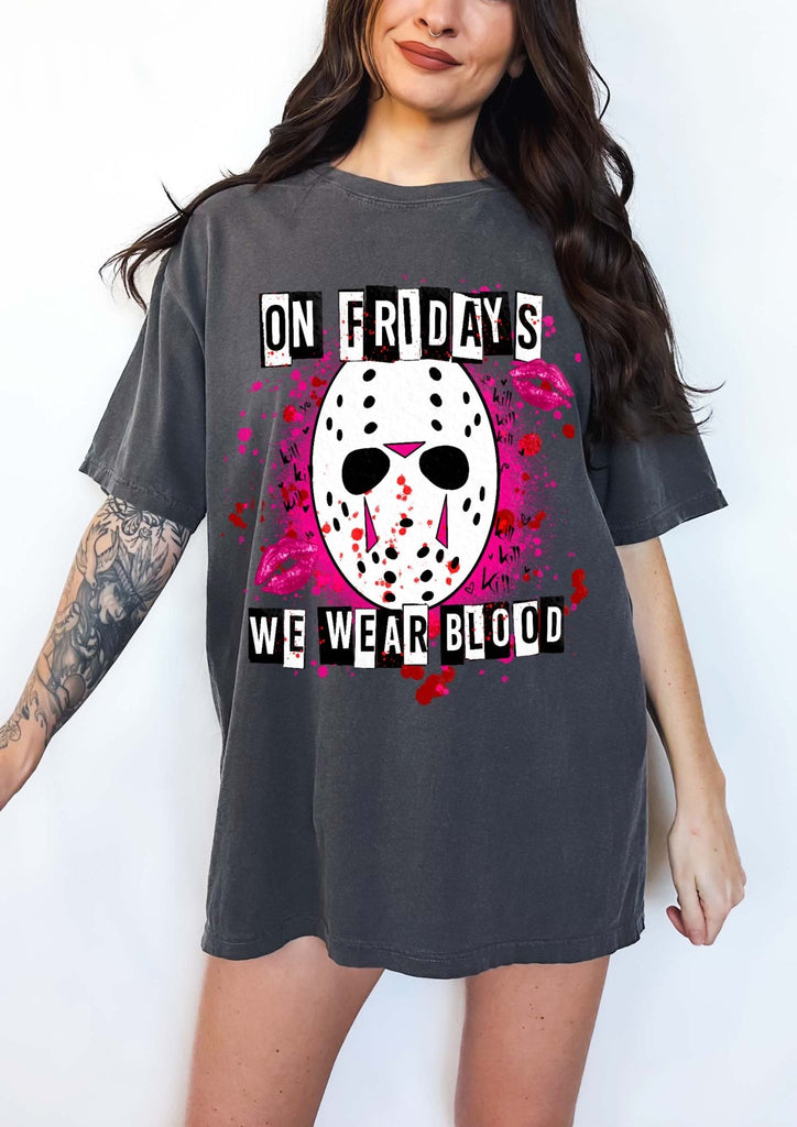 On Fridays We Wear Blood Halloween Horror Tee - UntamedEgo LLC.